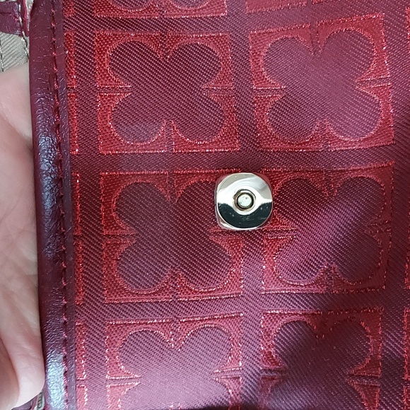 Liz Claiborne purse with wallet over shoulder and handles zipper red - Picture 4 of 12